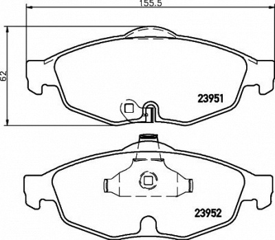 HELLA PAGID 8db355011991 -  Комплект тормозных колодок, дисковый тормоз